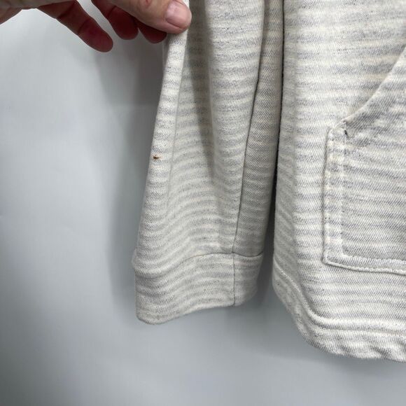 Marine Layer Gray White Striped Drawstring Montecito Beach Hoodie Size Large - Picture 7 of 10